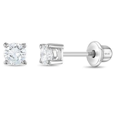 Kids 3MM Round Zirconia Earrings