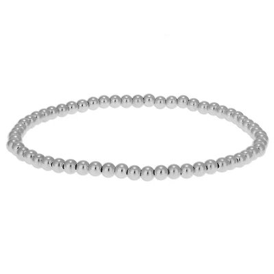 Basic 3MM Silver Bead Bracelet