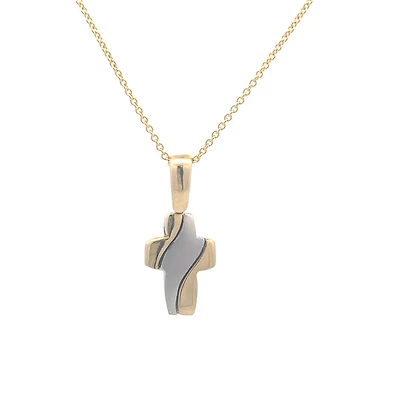 Two Tone Crucifx 18MM Pendant