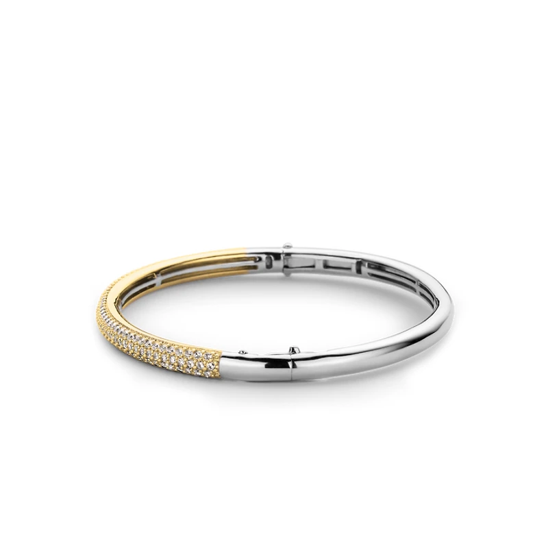 Pave Sparkle Golden Bangle Bracelet