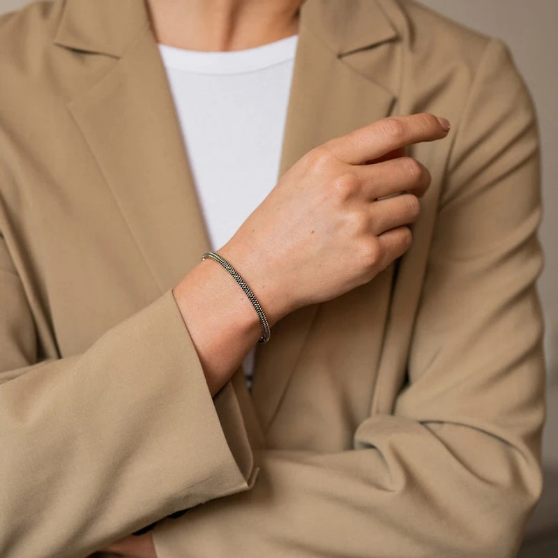 Thin Braided Bangle Bracelet
