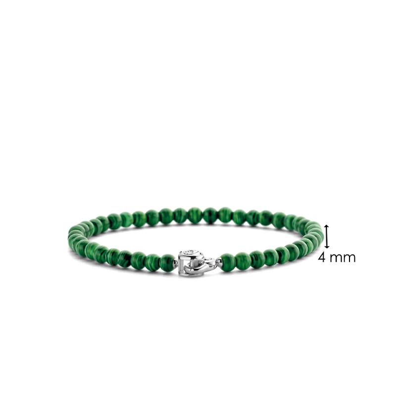 Radiant Green Malachite Bead Bracelet