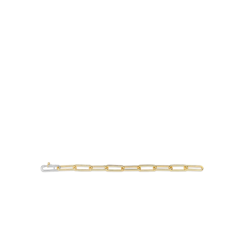 XL Paper Clip Link Golden Bracelet