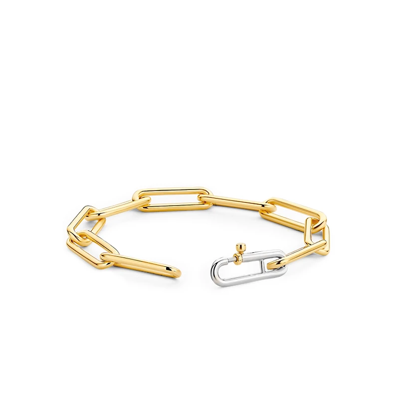 XL Paper Clip Link Golden Bracelet