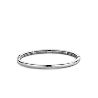 Snake Print Skinny Silver Bangle Bracelet