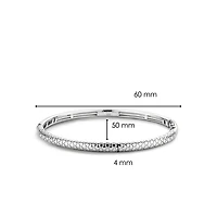 Snake Print Skinny Silver Bangle Bracelet
