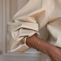 Snake Print Wide Golden Bangle Bracelet
