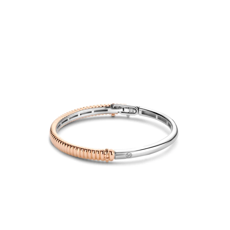 Ribbed Skinny Rose Bangle Bracelet
