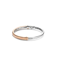 Ribbed Skinny Rose Bangle Bracelet