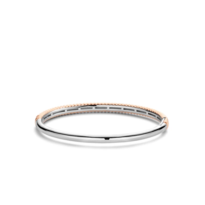 Ribbed Skinny Rose Bangle Bracelet