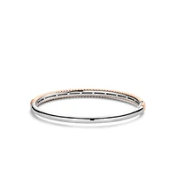 Ribbed Skinny Rose Bangle Bracelet