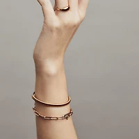 Ribbed Skinny Rose Bangle Bracelet