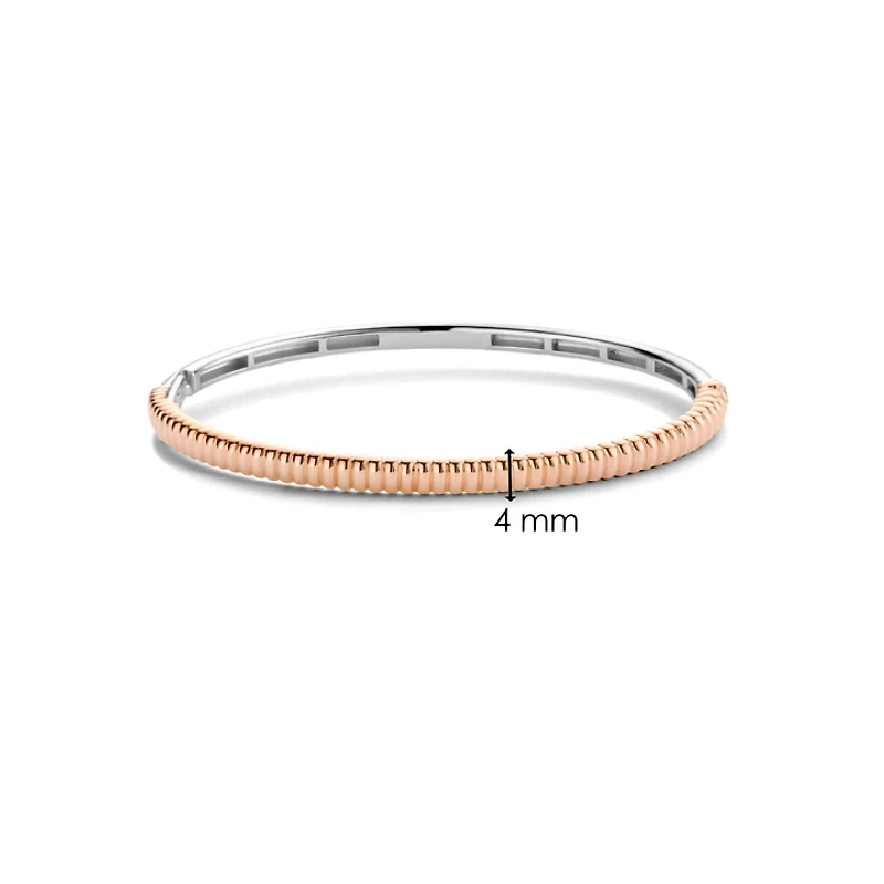 Ribbed Skinny Rose Bangle Bracelet