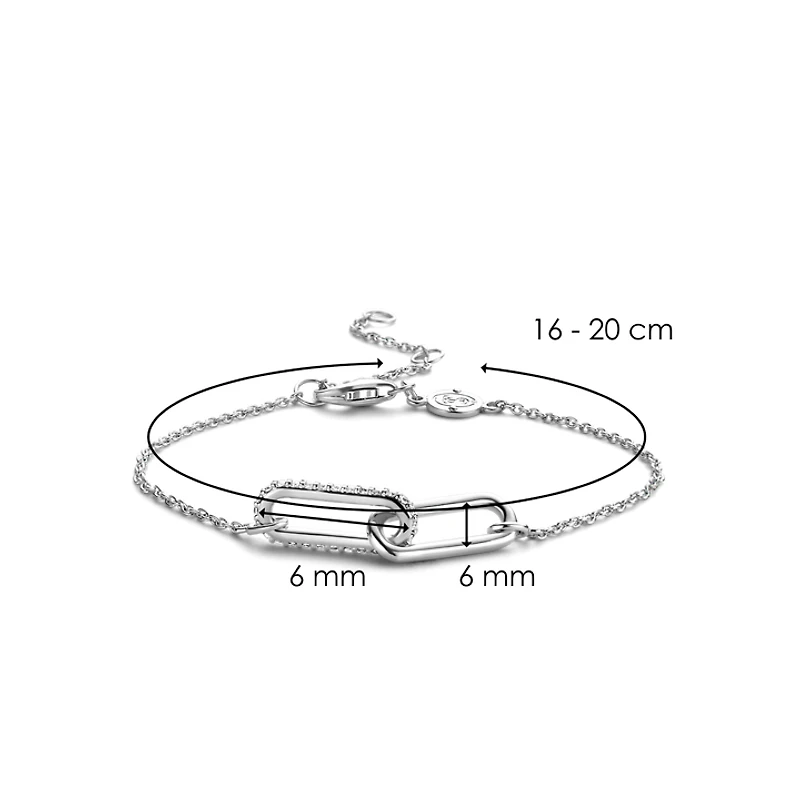 Silver Couple Paperclip Bracelet