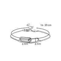 Silver Couple Paperclip Bracelet