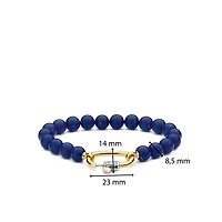 Blue Bead Oval Clasp Bracelet