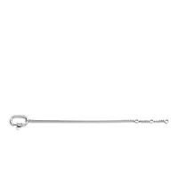 Curb Chain Oval Clasp Silver Bracelet