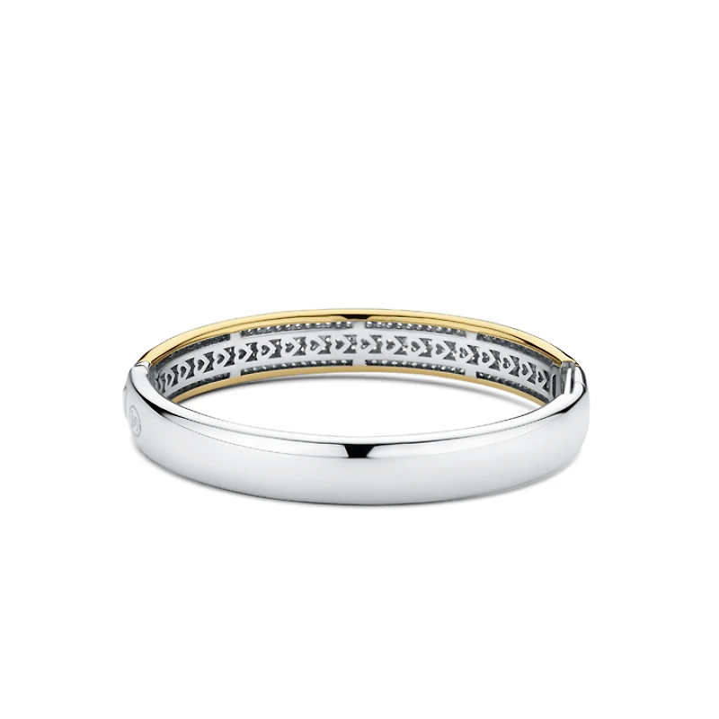 Classic Pave Two Tone Bangle Bracelet