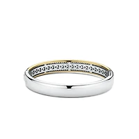 Classic Pave Two Tone Bangle Bracelet