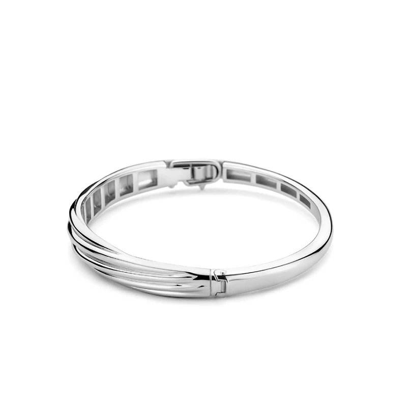 Wave Silver Bangle Bracelet