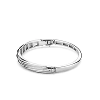 Wave Silver Bangle Bracelet