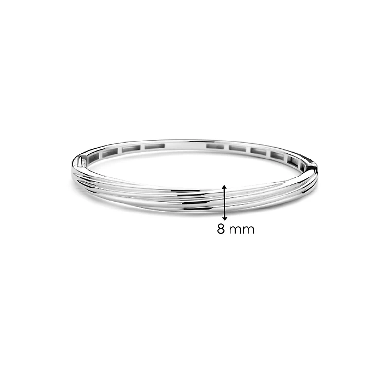 Wave Silver Bangle Bracelet