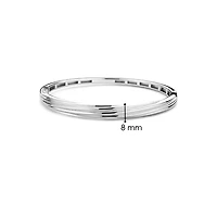 Wave Silver Bangle Bracelet
