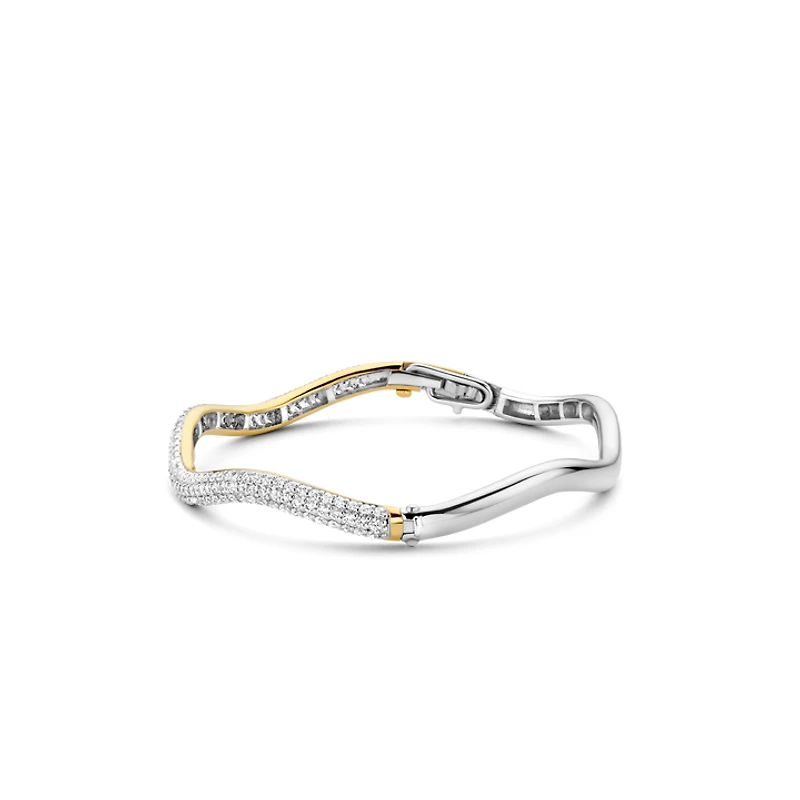 Wave Pave Bangle Bracelet