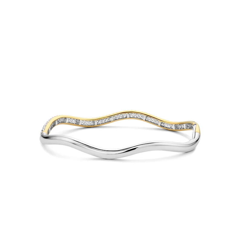 Wave Pave Bangle Bracelet