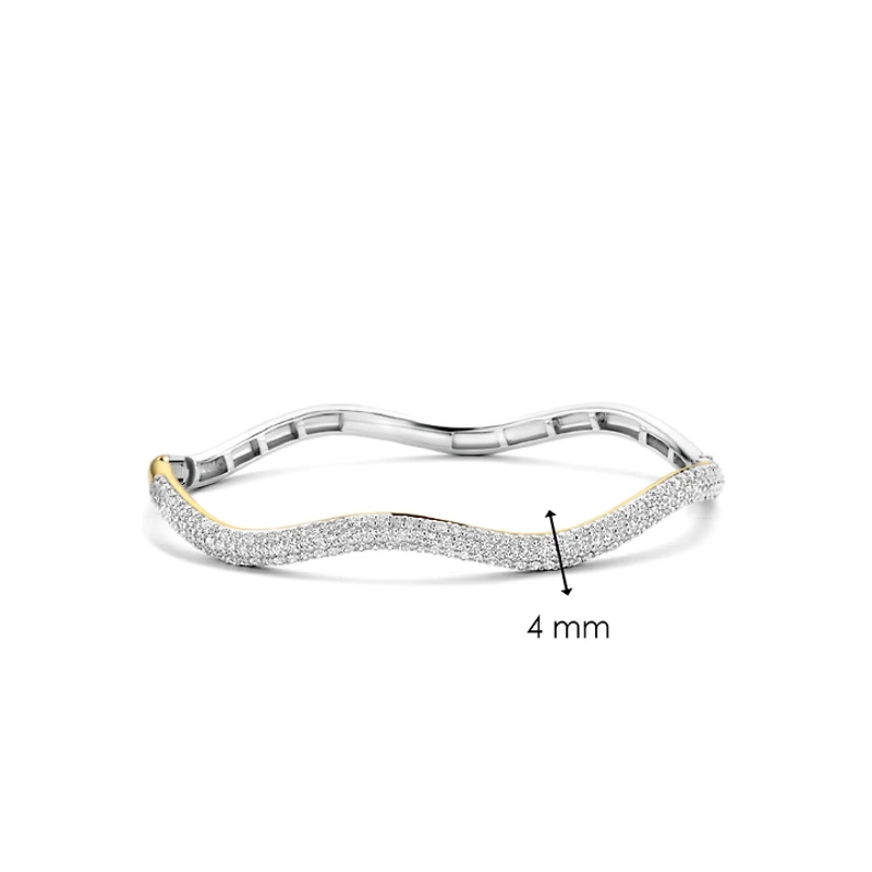 Wave Pave Bangle Bracelet