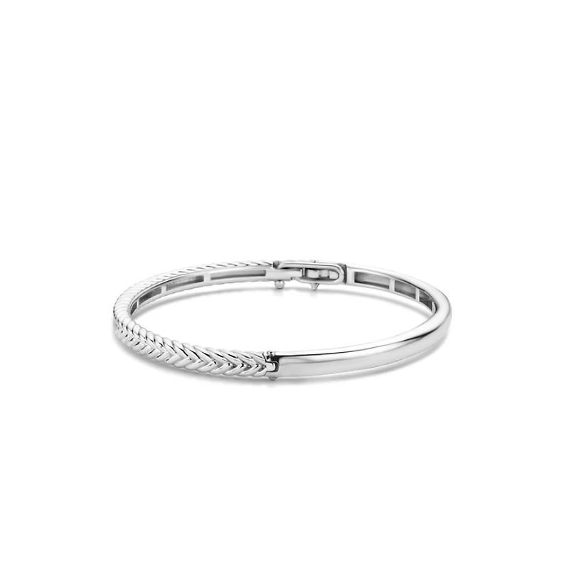 Braid Silver Bangle Bracelet