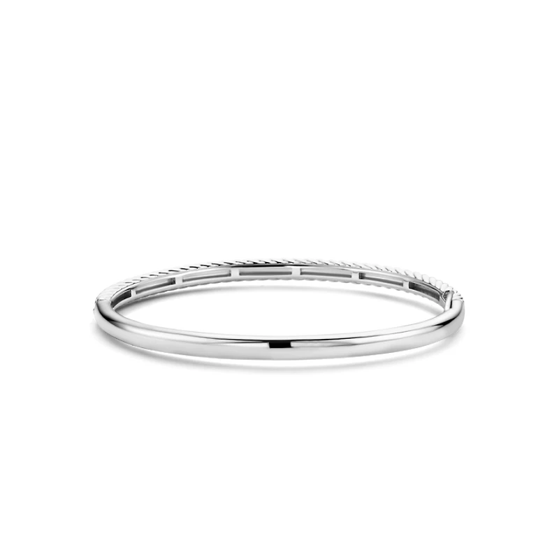 Braid Silver Bangle Bracelet
