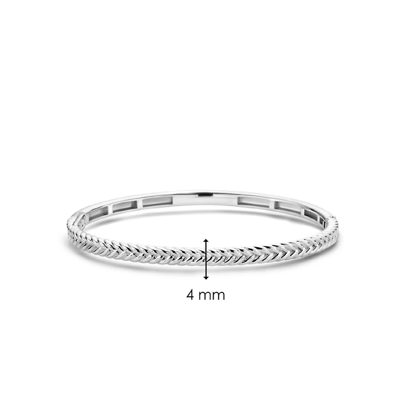 Braid Silver Bangle Bracelet
