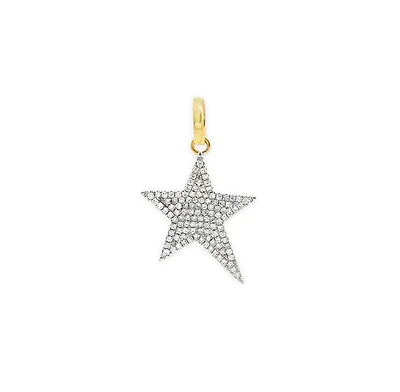 Star Pendant Two-Tone with Diamonds-22MM