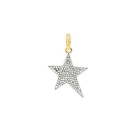 Star Pendant Two-Tone with Diamonds-22MM