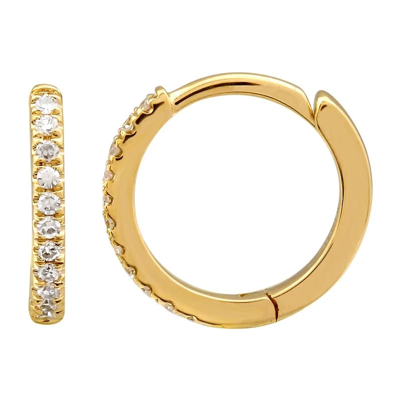10MM Diamond Huggie Earrings