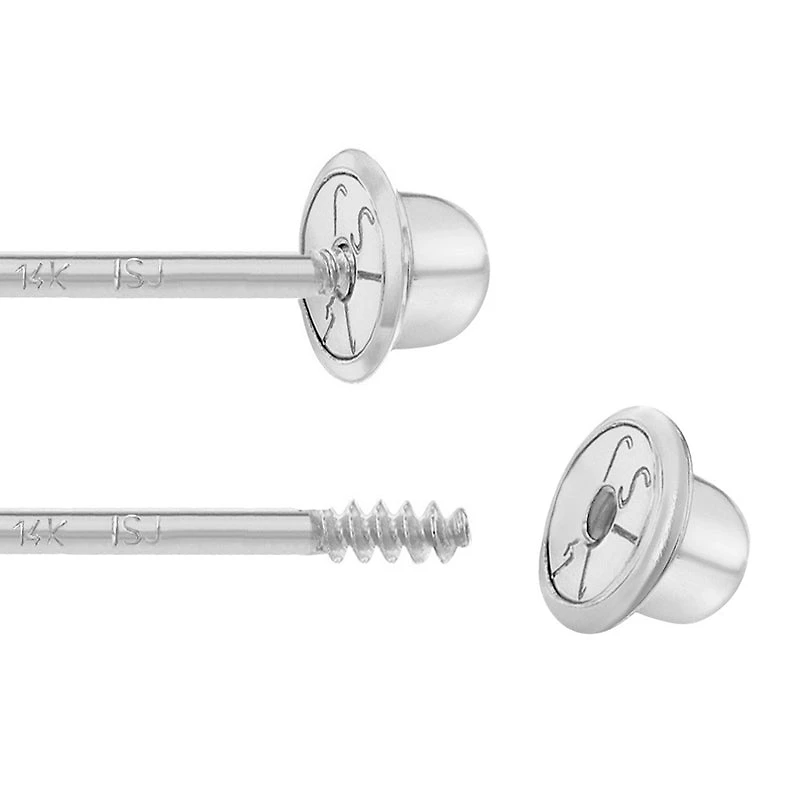 White Gold Zirconia 4MM Kids Earrings