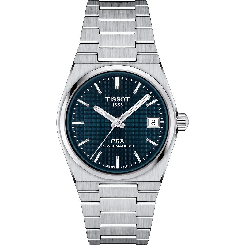 PRX PW80 35MM Steel/Blue Waffle Watch