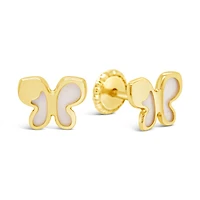 Mother Pearl Butterfly Stud Earrings