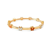 Orange and White Butterflies Kids Bangle Bracelet