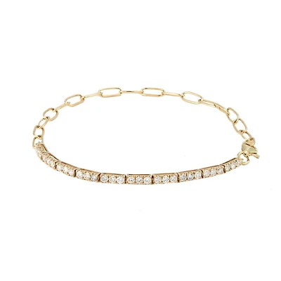 Half Paperclip Diamond Bracelet