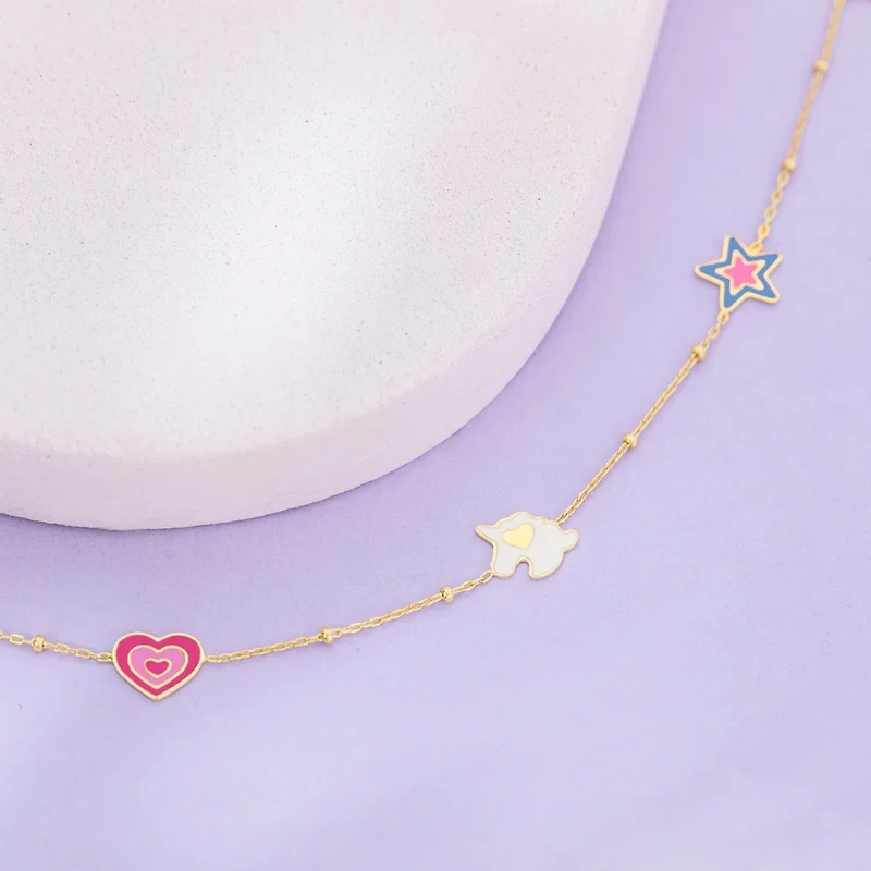 Enamel Unicorn Power Kids Bracelet