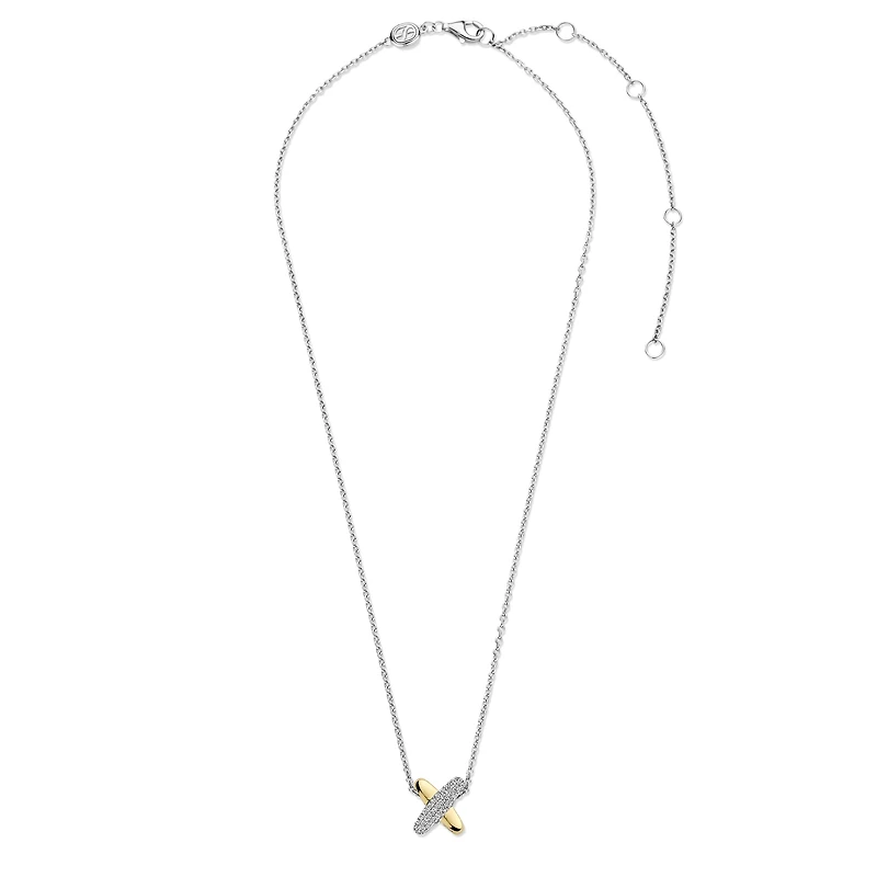 XOXO Two Tone Pave Necklace