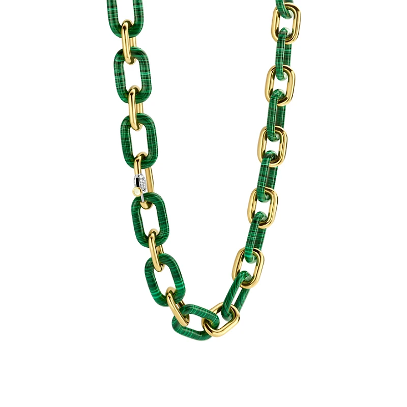 Green Malachite Golden Links Necklace