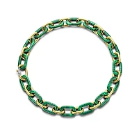 Green Malachite Golden Links Necklace