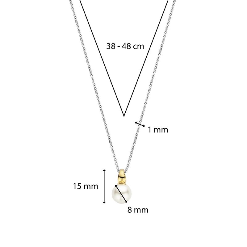 Cosmic Pearl Golden Necklace