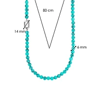 Tropical Turquoise Bead Necklace - Long