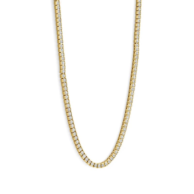 Channel Set Golden Tennis Necklace