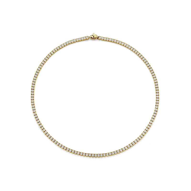 Channel Set Golden Tennis Necklace