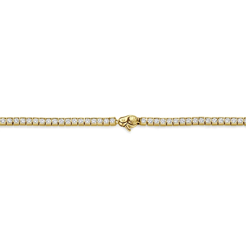 Channel Set Golden Tennis Necklace